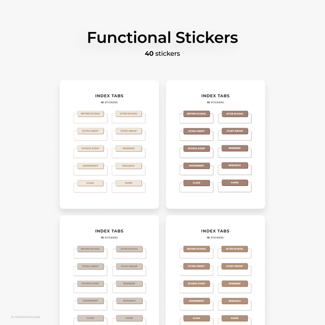 Student Sticker Pack  | Shades of Brown