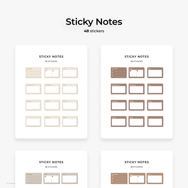 Student Sticker Pack  | Shades of Brown