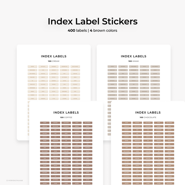 Student Sticker Pack  | Shades of Brown