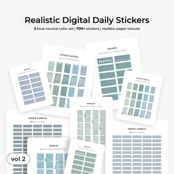 Realistic Everyday Digital Sticker | Blue Neutral