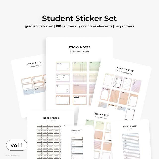 Retro Student Digital Sticker | Spring Gradient