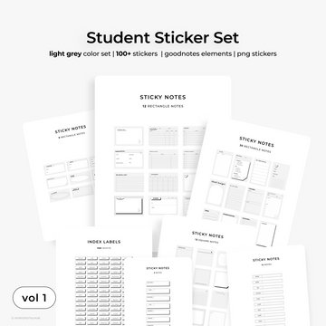 Retro Student Digital Sticker | Light Grey