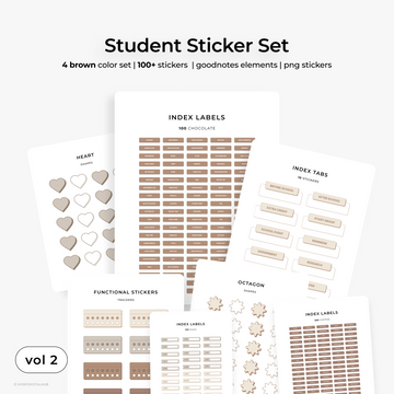 Student Sticker Pack  | Shades of Brown