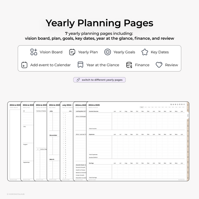 2024-2025 Midyear Digital Planner - Landscape