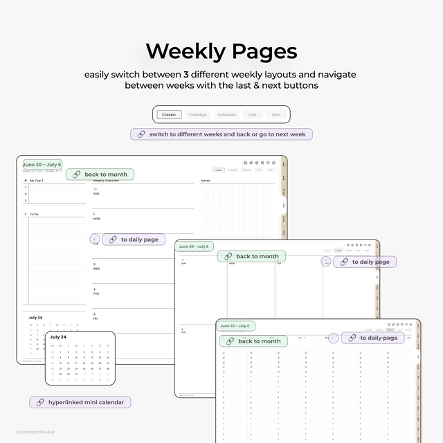 2024-2025 Midyear Digital Planner - Landscape