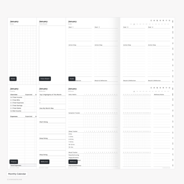 2025 Digital Planners - Plain Bundle (Landscape+Portrait)