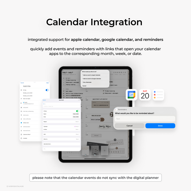 2024-2025 Midyear Digital Planner - Plain Bundle