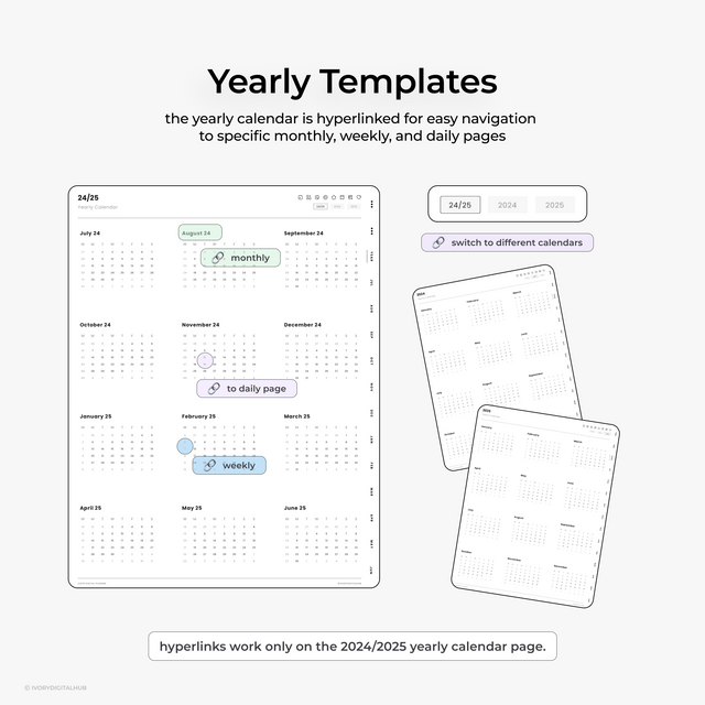 2024-2025 Midyear Digital Planner - Portrait Plain