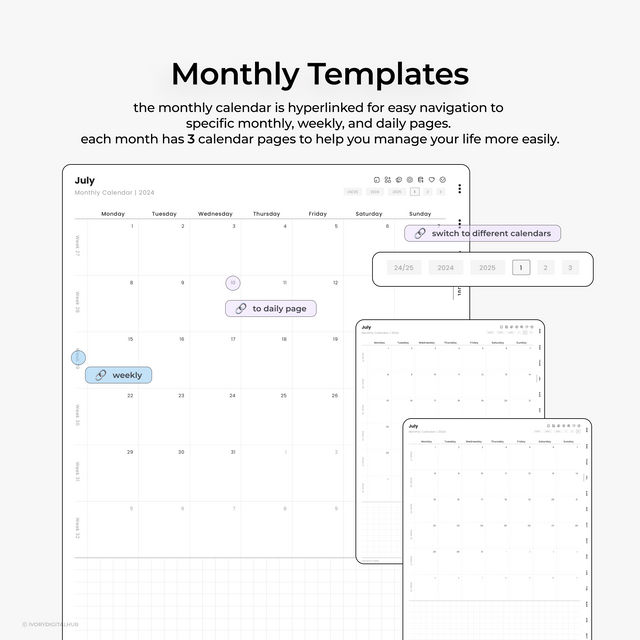 2024-2025 Midyear Digital Planner - Portrait Plain