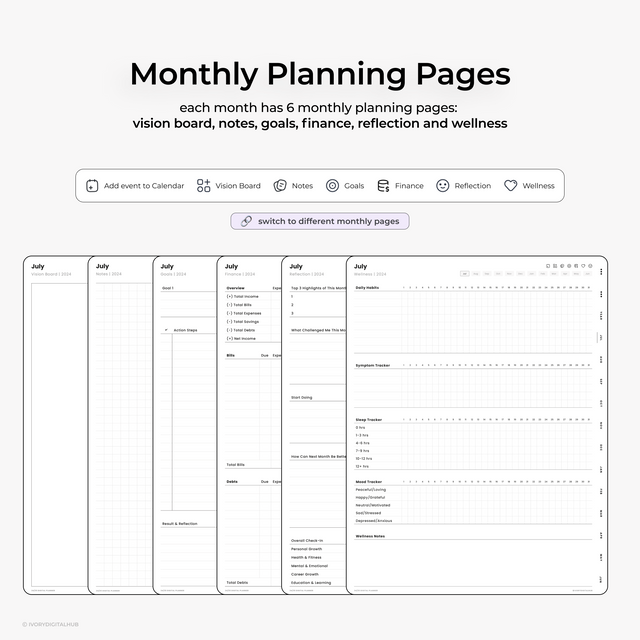 2024-2025 Midyear Digital Planner - Portrait Plain