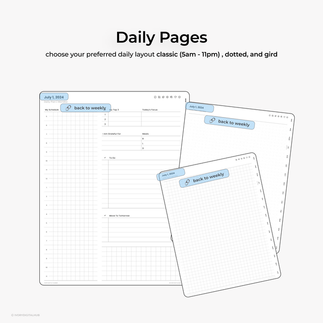 2024-2025 Midyear Digital Planner - Portrait Plain