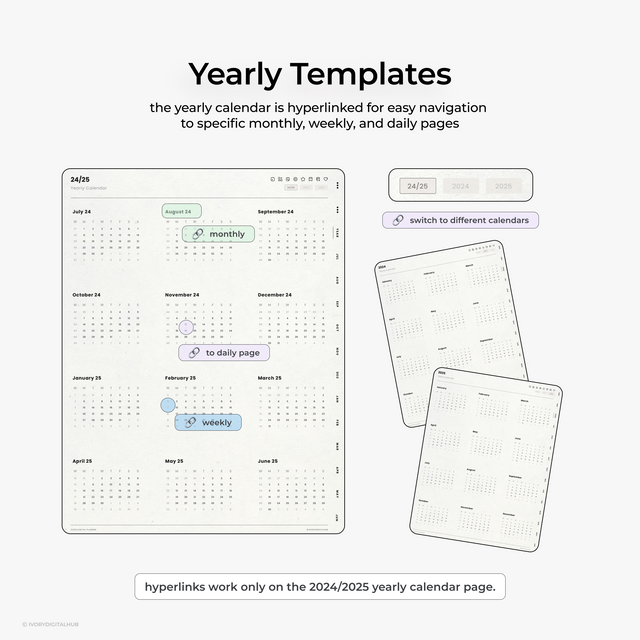 2024-2025 Midyear Digital Planner - Portrait White