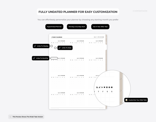 Undated Ultimate Student Digital Planner - Portrait