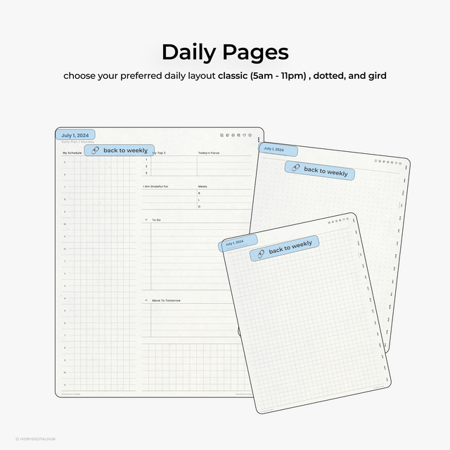 2024-2025 Midyear Digital Planner - Portrait White