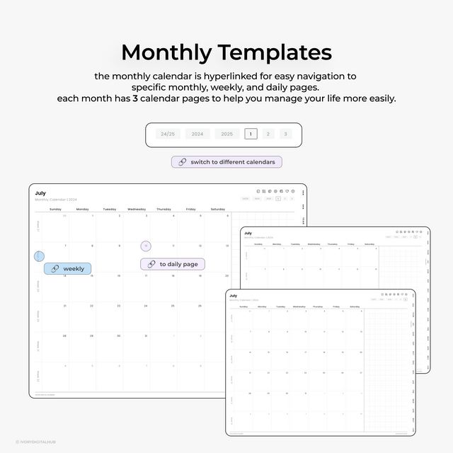 2024-2025 Midyear Digital Planner - Landscape Plain