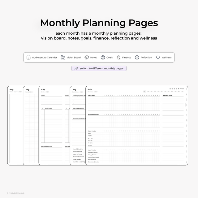 2024-2025 Midyear Digital Planner - Landscape Plain