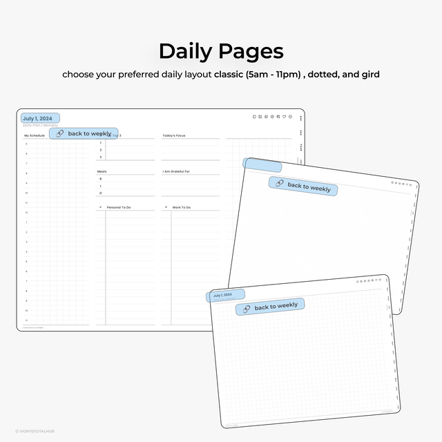 2024-2025 Midyear Digital Planner - Landscape Plain