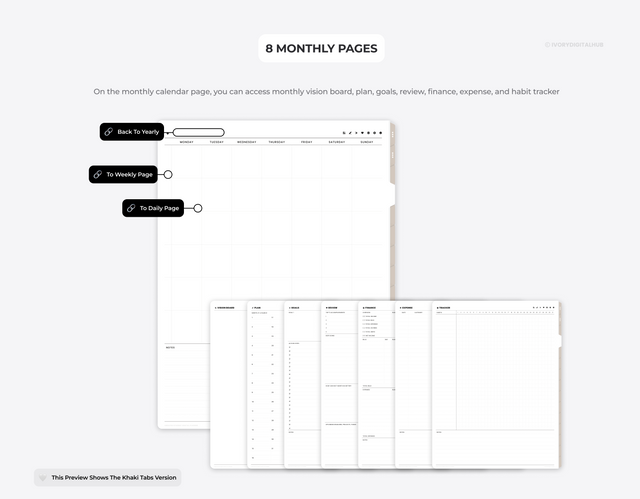 Undated All-in-One Digital Planner - Portrait