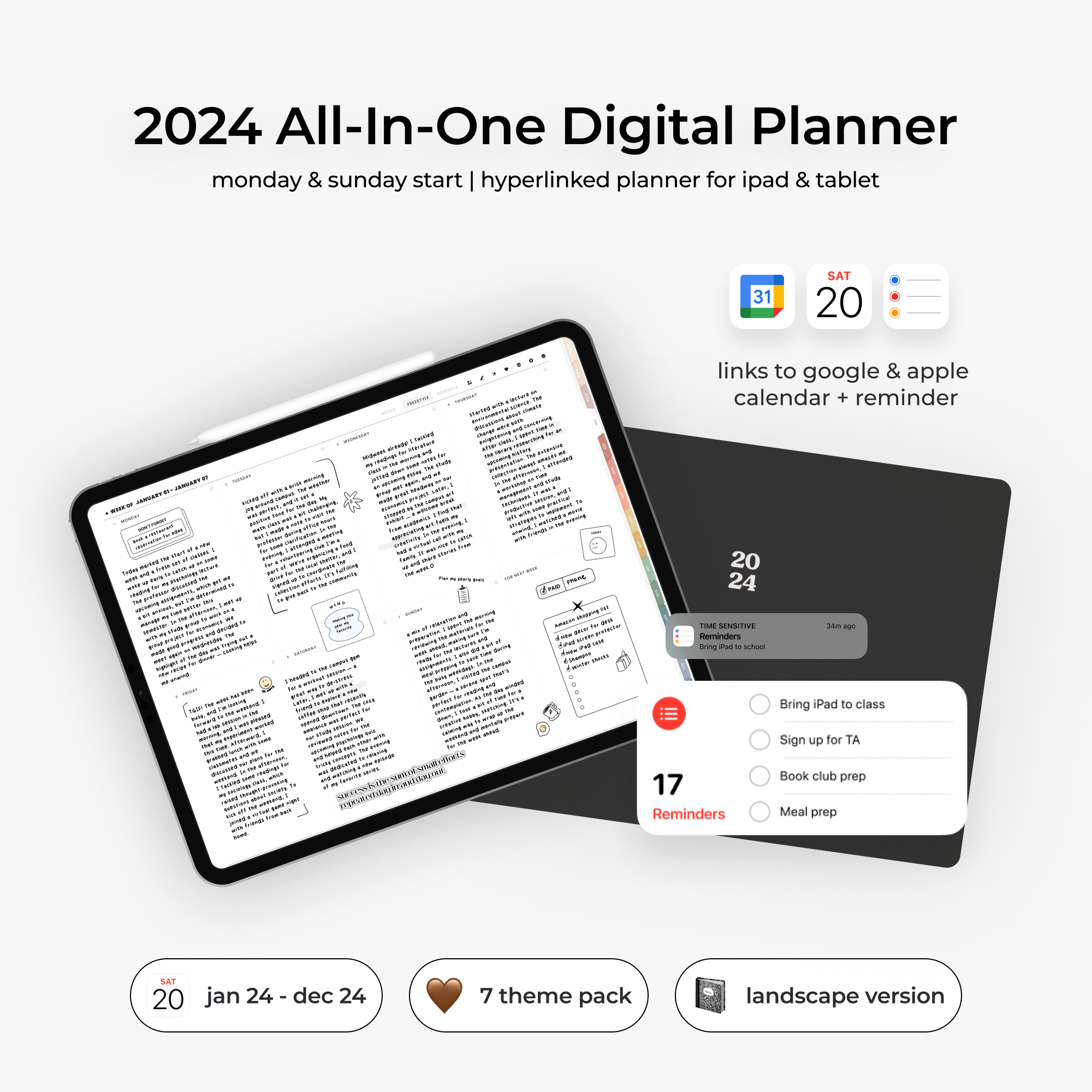 2024 All-In-One Digital Planner - Landscape