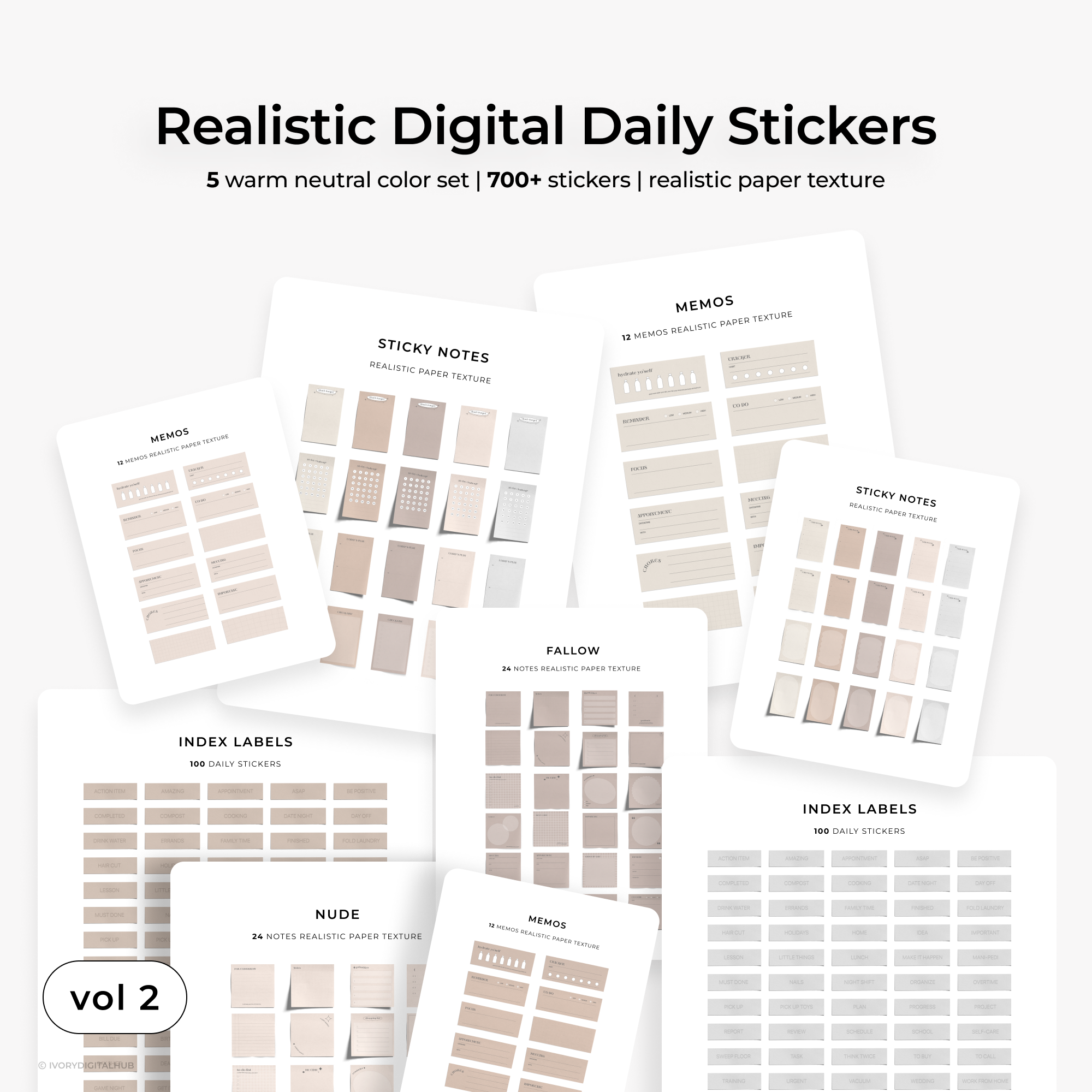 Realistic Everyday Digital Sticker | Warm Neutral