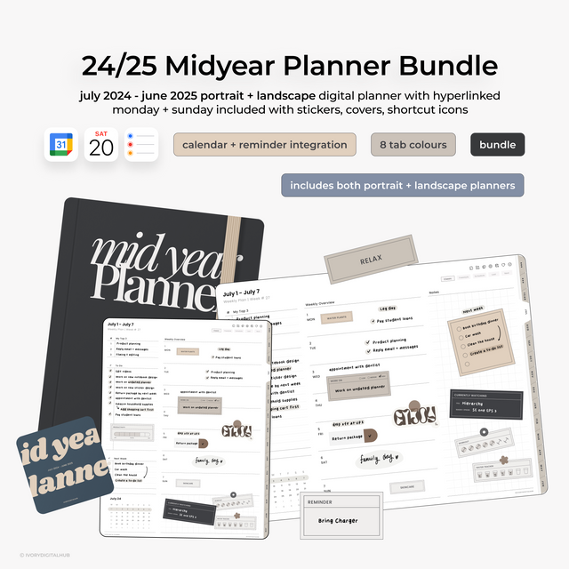 2024-2025 Midyear Digital Planner - Bundle