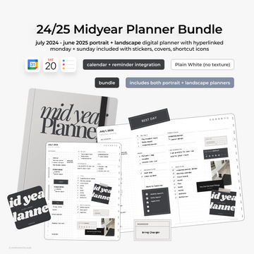 2024-2025 Midyear Digital Planner - Plain Bundle