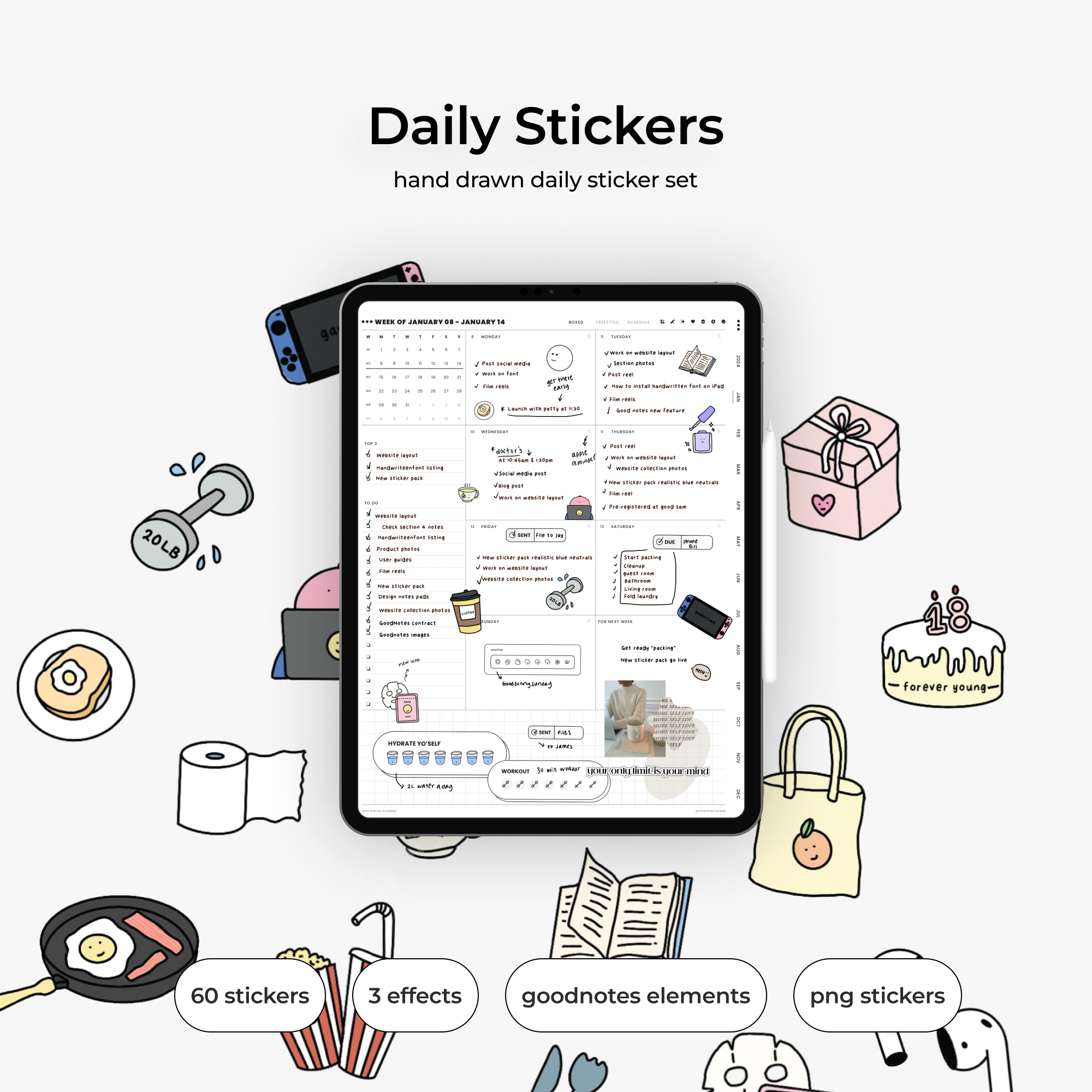 Little Moments - Daily Hand Drawn Sticker Set