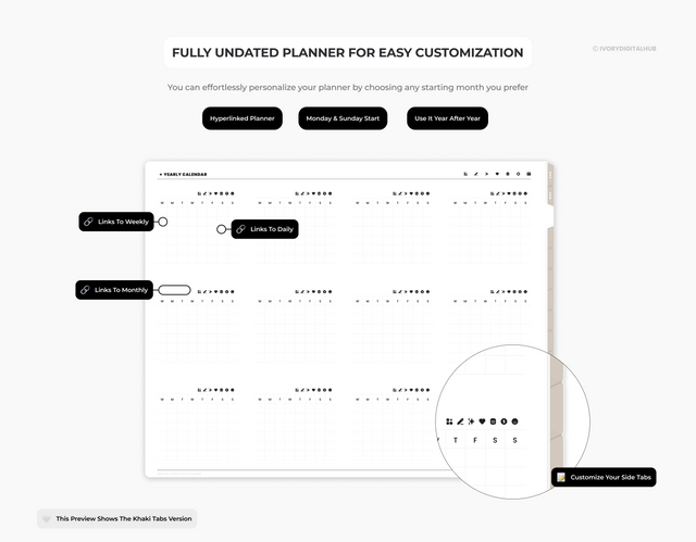 Undated Ultimate Student Digital Planner - Landscape