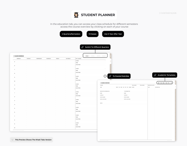 Undated Ultimate Student Digital Planner - Landscape