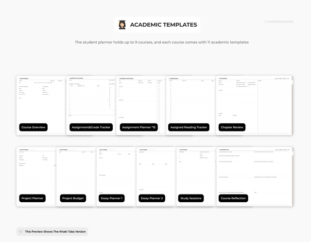 Undated Ultimate Student Digital Planner - Landscape