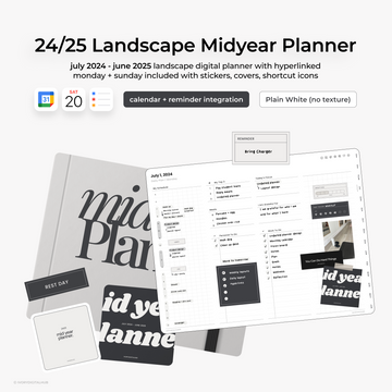 2024-2025 Midyear Digital Planner - Landscape Plain