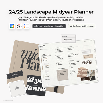 2024-2025 Midyear Digital Planner - Landscape White