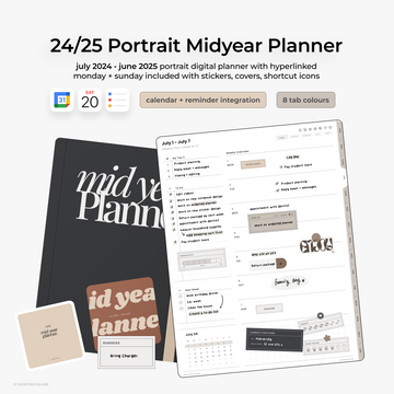 2024-2025 Midyear Digital Planner - Portrait