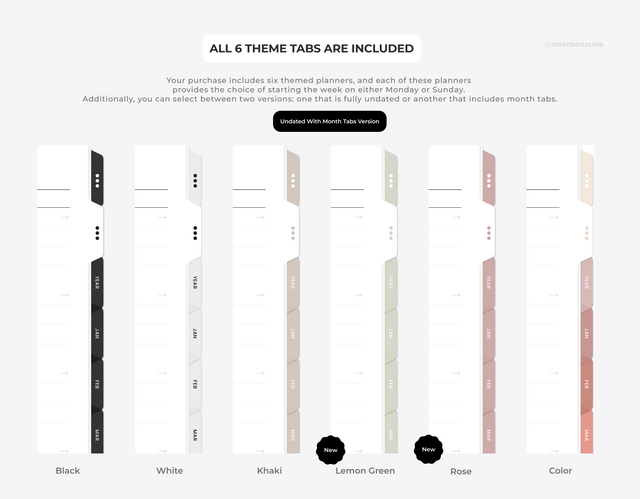 Undated All-in-One Digital Planner - Portrait