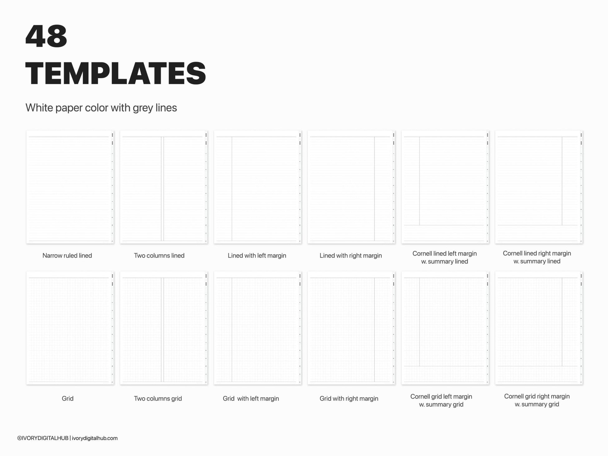 12 Subjects Digital Notebook - Hyperlinked Tabs - Digital Planners | Digital Notebooks | Digital Stickers | Digital Templates