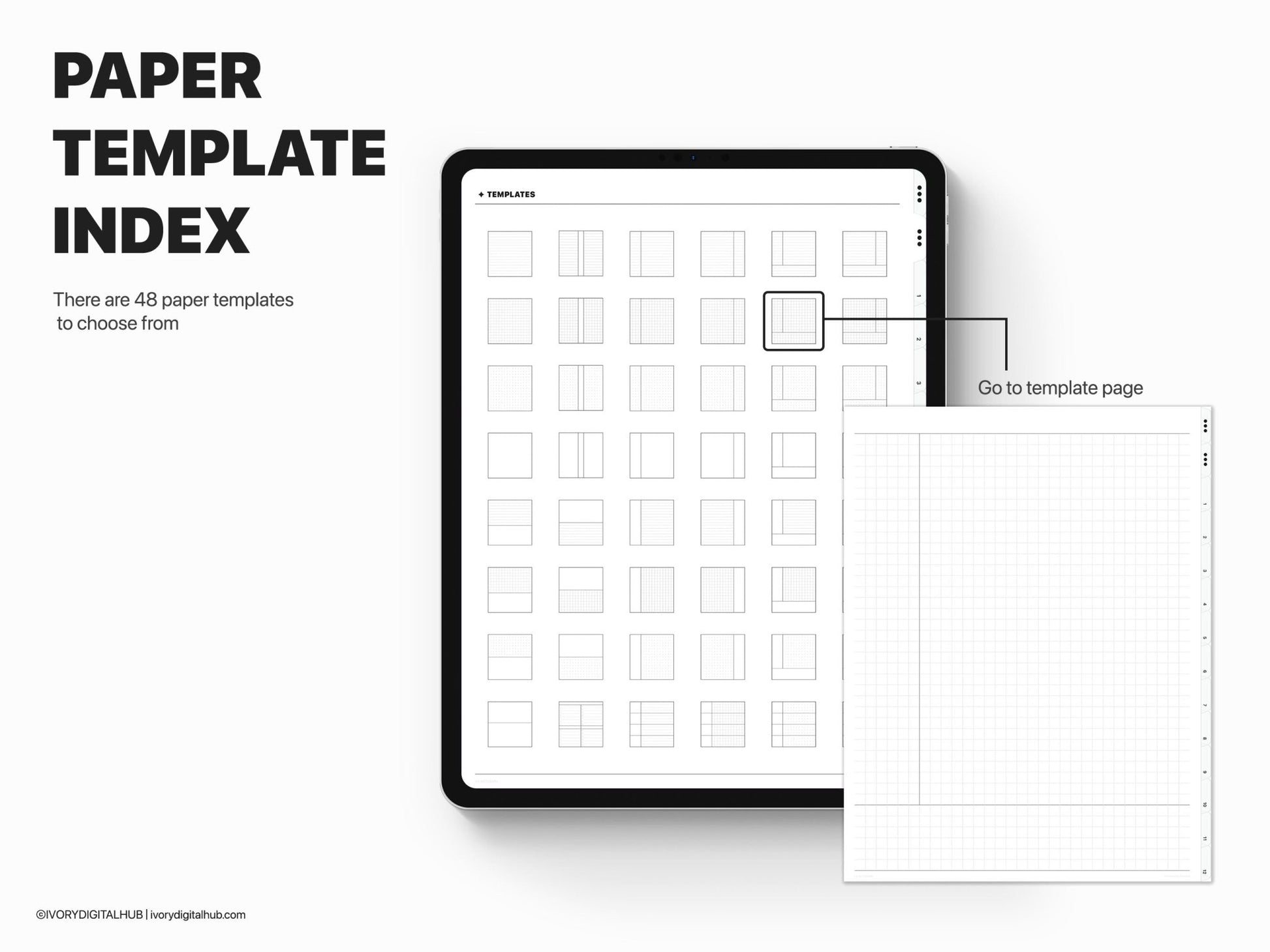 12 Subjects Digital Notebook - Hyperlinked Tabs - Digital Planners | Digital Notebooks | Digital Stickers | Digital Templates