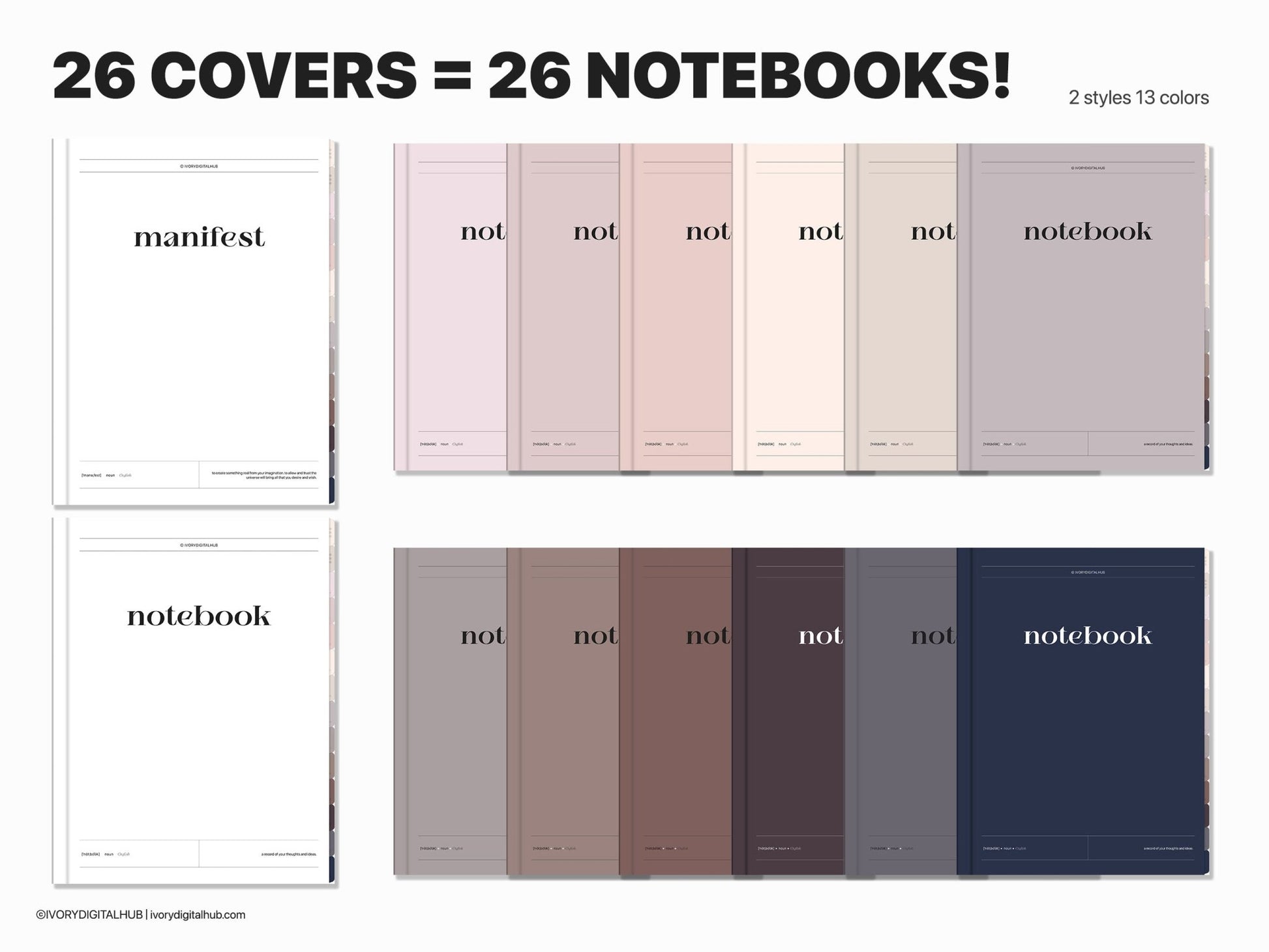 Digital Notebook, Student Notebook, GoodNotes Notebook, Landscape Notebook, iPad Notebook, GoodNotes Templates, Notebook