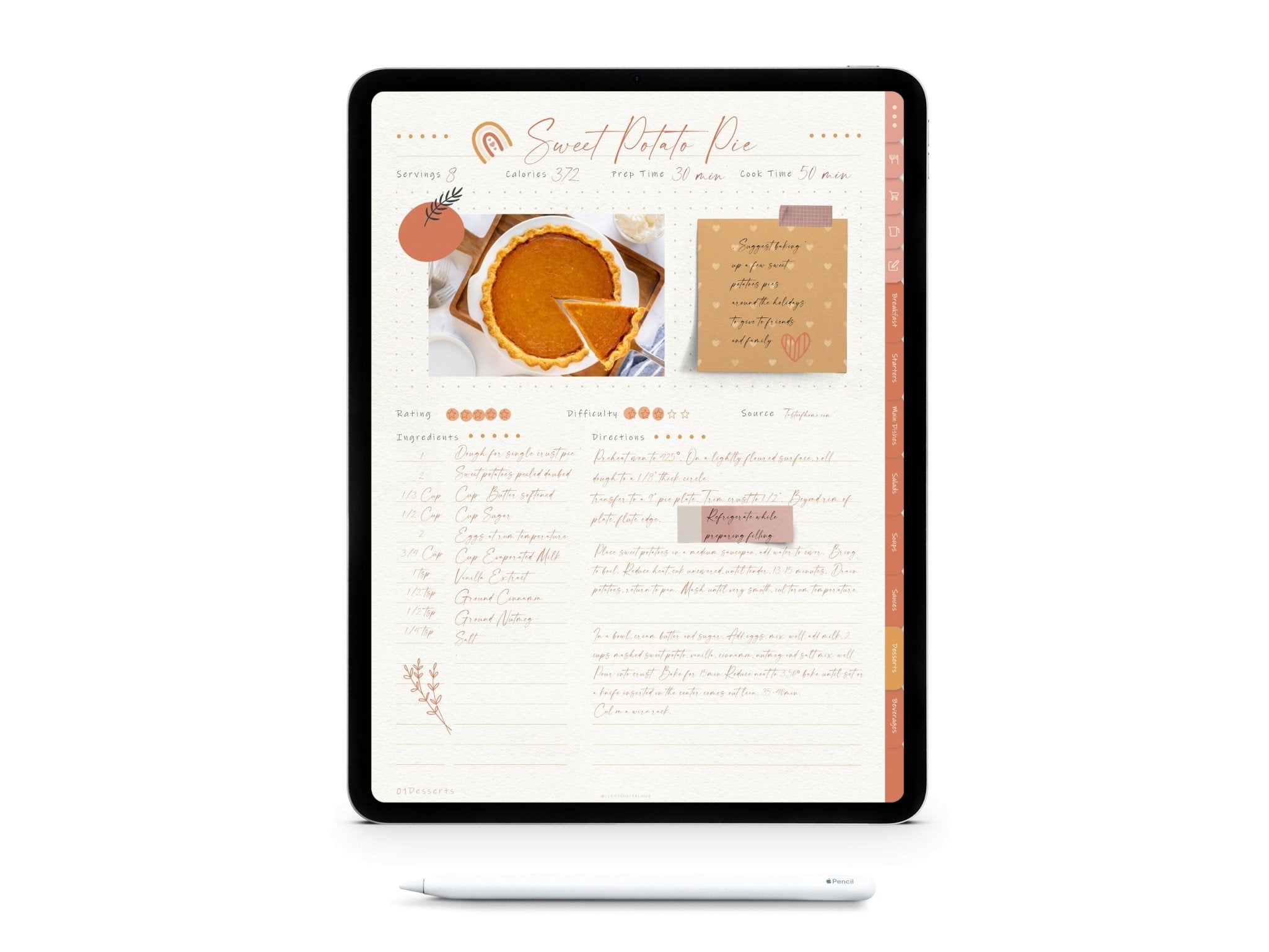 Digital Recipe Journal - Boho