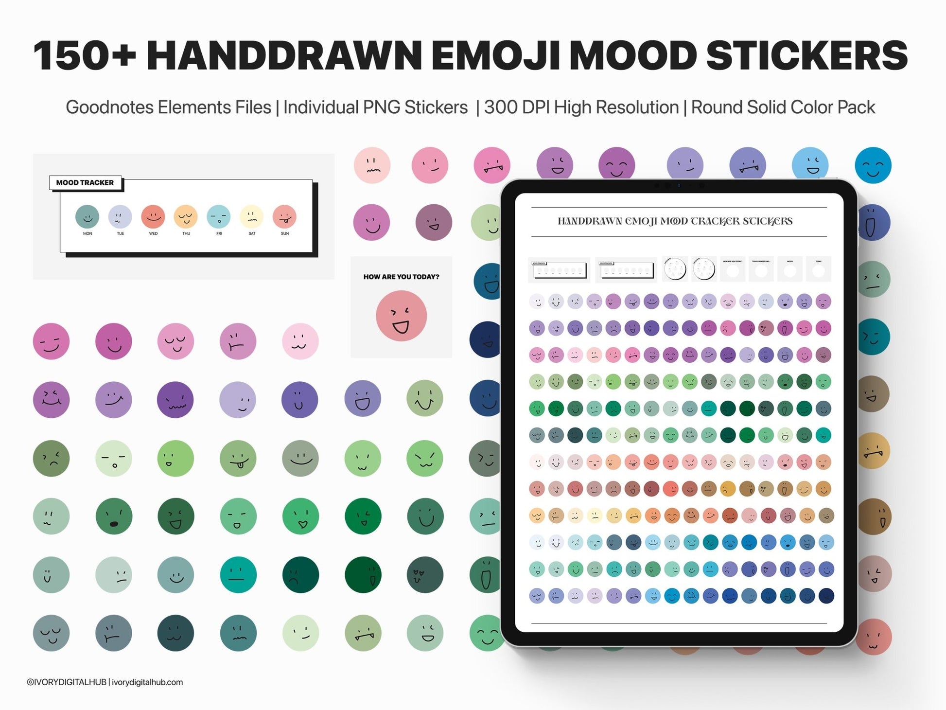 Daily Mood Tracker Weekly Full Box Planner Stickers