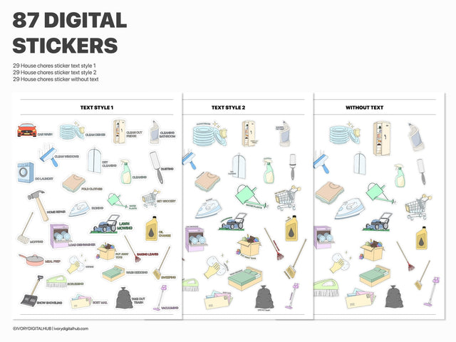 House Chores Digital Stickes