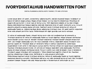 Handwritten Font, Handwriting Font, Digital Planner Font, Font, Ivory Font, Digital Planner, Ivory Planner