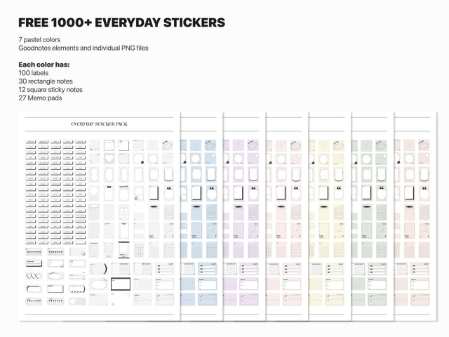 Undated Landscape Digital Planner - Black Tabs