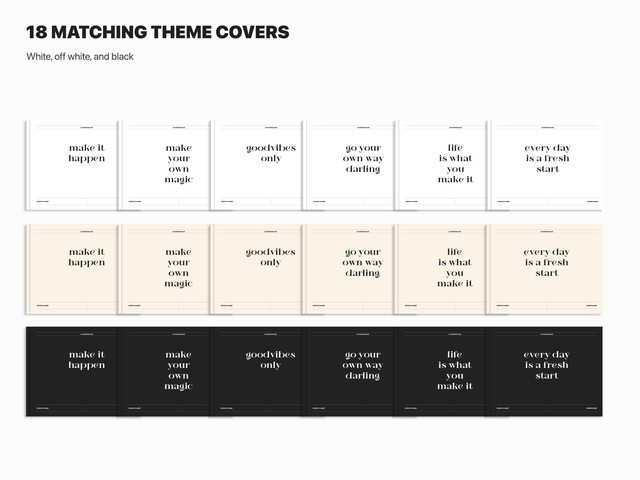 Undated Landscape Digital Planner - Black Tabs