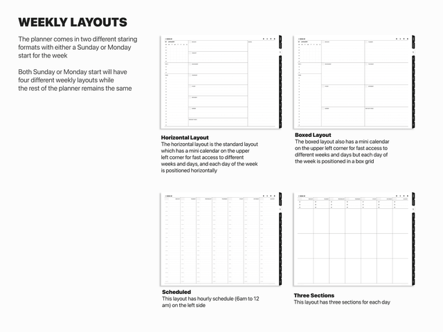 Undated Landscape Digital Planner - Black Tabs