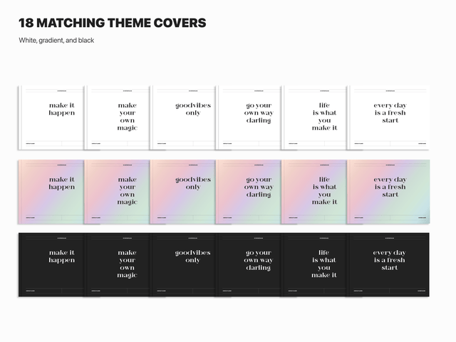 Undated Landscape Digital Planner - Gradient Tabs